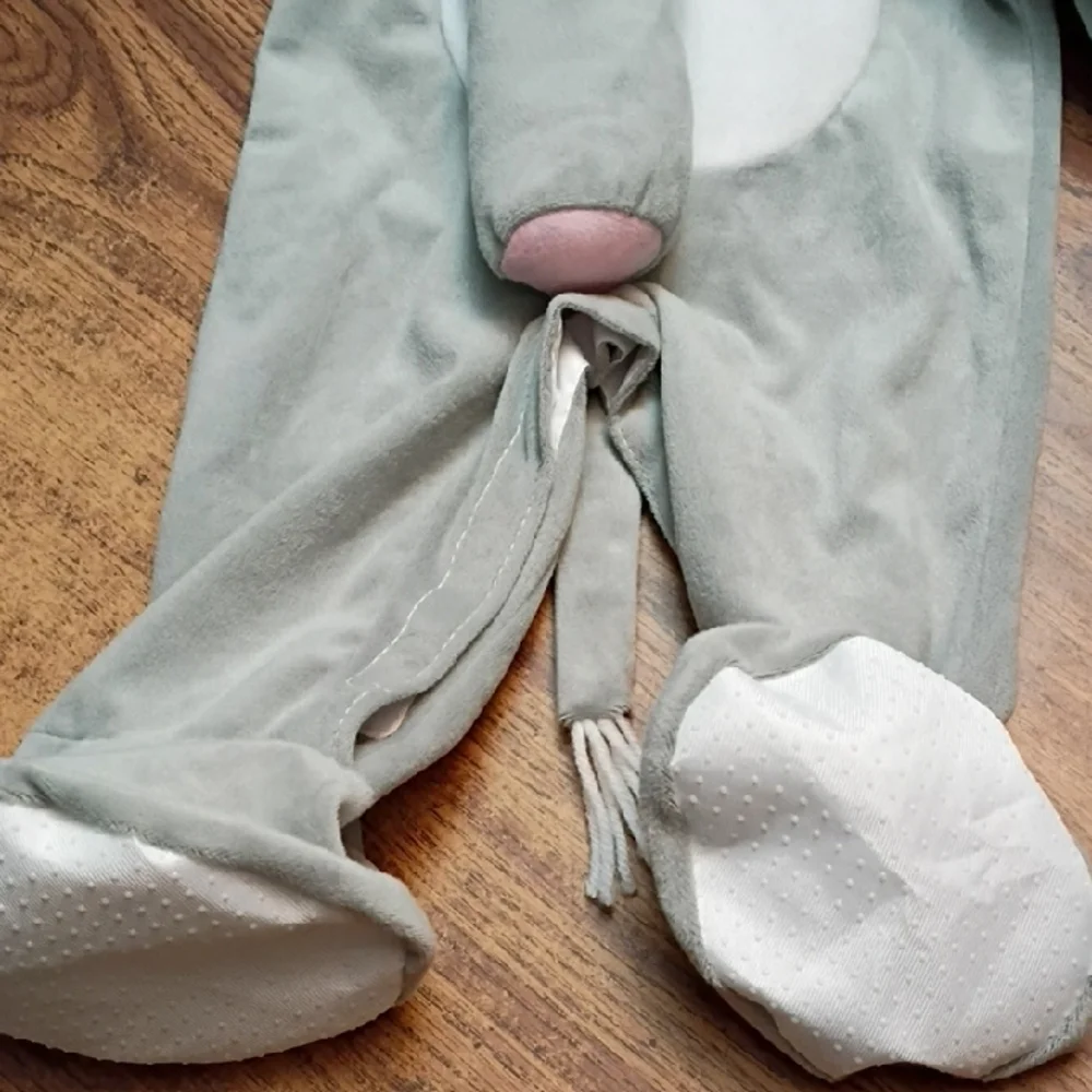 🐘 Gray Elephant Costume with Pink Ears Size 0-6 Months